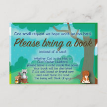Woodland Baby Shower Book Request & Wishes Insert