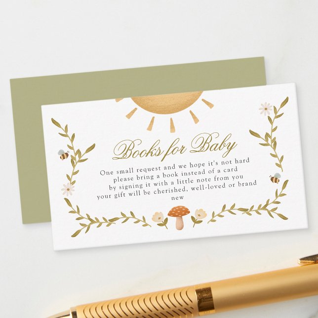Woodland Baby Shower Books for Baby Enclosure Card (Creator Uploaded)