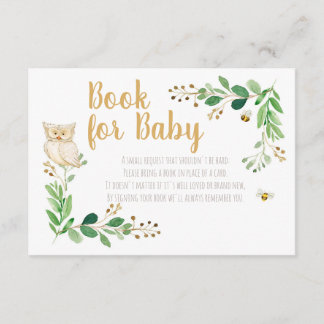 Woodland Baby Shower Bring a Book Card