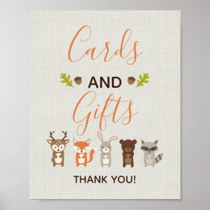 Woodland Baby Shower Cards and Gifts Sign