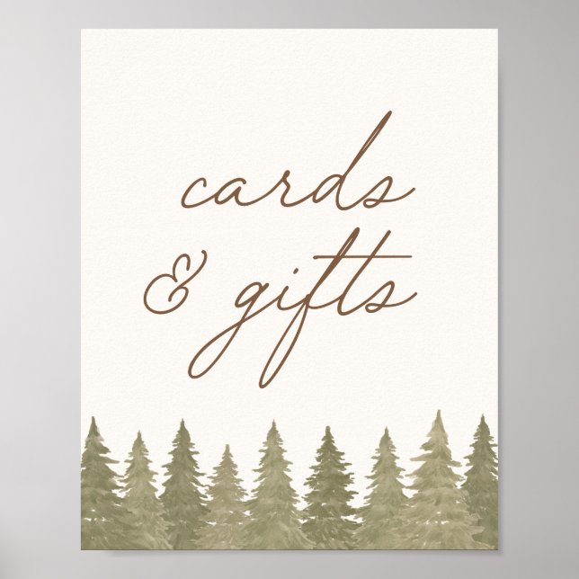 Woodland Baby Shower Cards and Gifts Sign (Front)