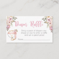 woodland baby shower diaper raffle cards