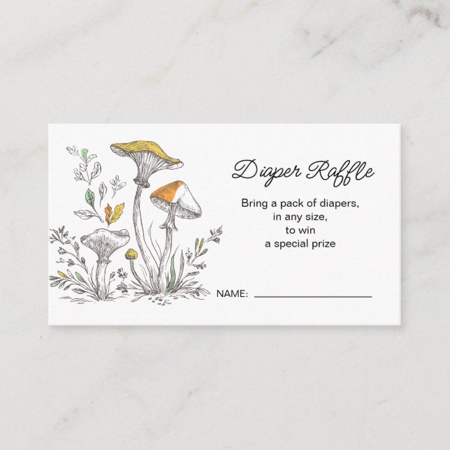 Woodland Baby Shower Diaper Raffle Enclosure Card (Front)