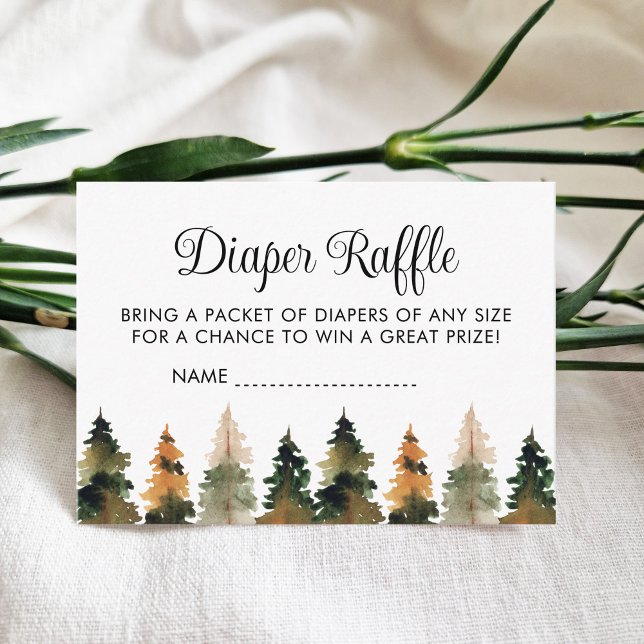 Woodland Baby Shower Diaper Raffle Enclosure Card (Creator Uploaded)