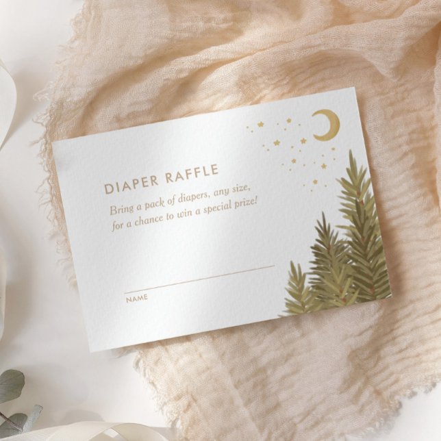 Woodland Baby Shower Diaper Raffle Ticket Enclosure Card (Creator Uploaded)