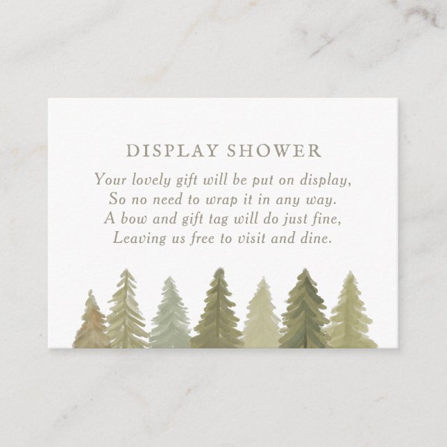 Woodland Baby Shower Display Shower Enclosure Card (Front)