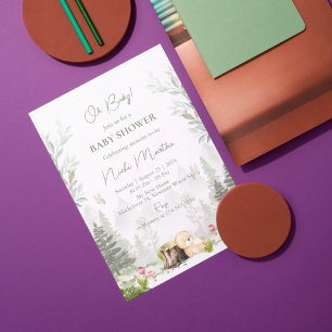Woodland Baby Shower Editable Invitation