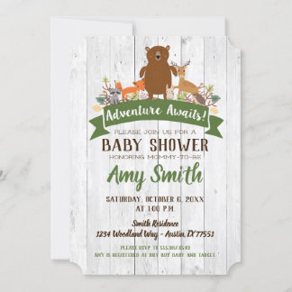Woodland Baby Shower Fall Rustic Invitation