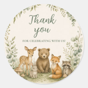 Woodland Baby Shower Favor Sticker