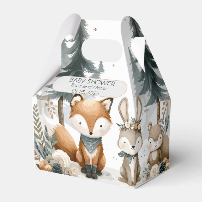 Woodland Baby Shower Favour Box (Front Side)