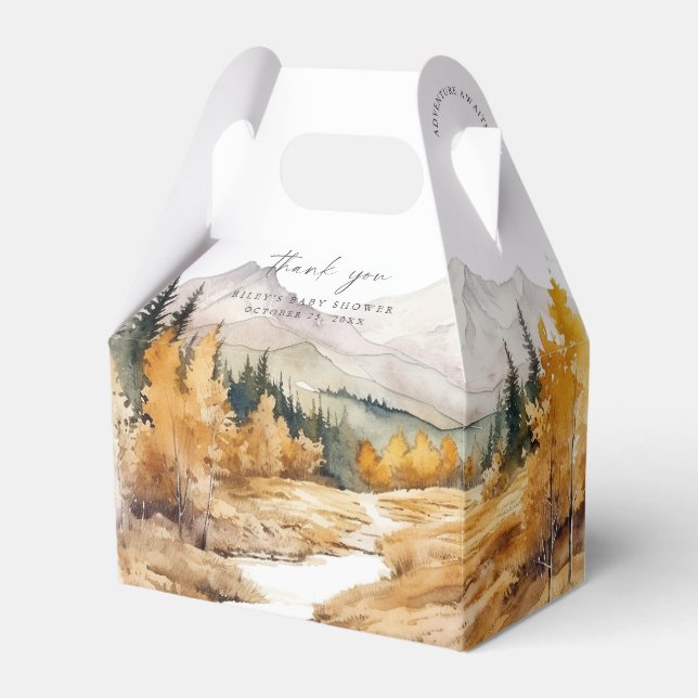 Woodland Baby Shower Favour Box Rustic Forest Boy (Front Side)