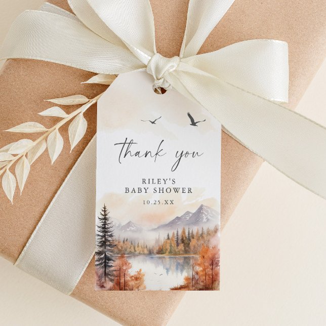 Woodland Baby Shower Favour Tag Thank You Rustic (Creator Uploaded)