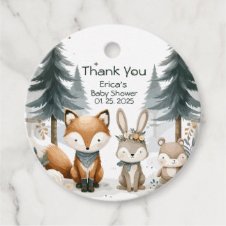 Woodland Baby Shower Favour Tags