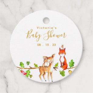 Woodland Baby Shower Favour Tags