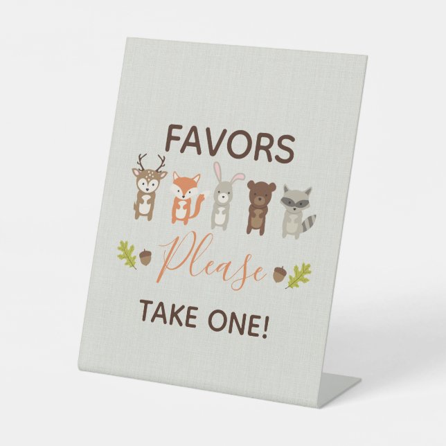 Woodland Baby Shower Favours Please Take One Sign (Front)