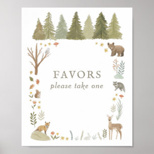 Woodland Baby Shower Favours Sign