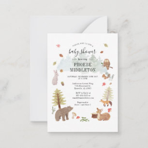 Woodland Baby Shower Forest Animals Card
