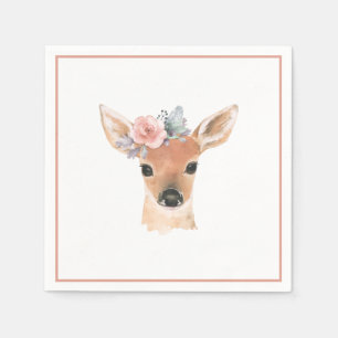 Woodland Baby Shower Forest Animals Flowers Napkin