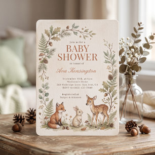 Woodland Baby Shower Forest Animals Invitation