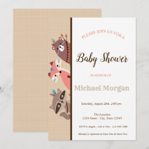 Woodland Baby Shower Forest Animals Invitation