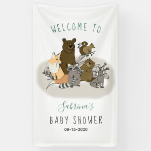 Woodland Baby Shower Forest Animals Welcome Banner
