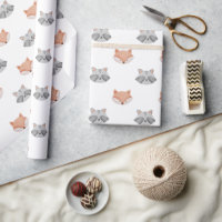 Woodland Baby Shower. Forest Fox & Racoon Pattern