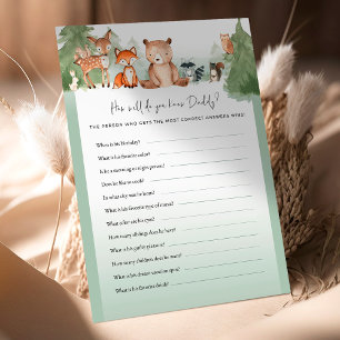 Woodland Baby Shower Game Do You Know Daddy?