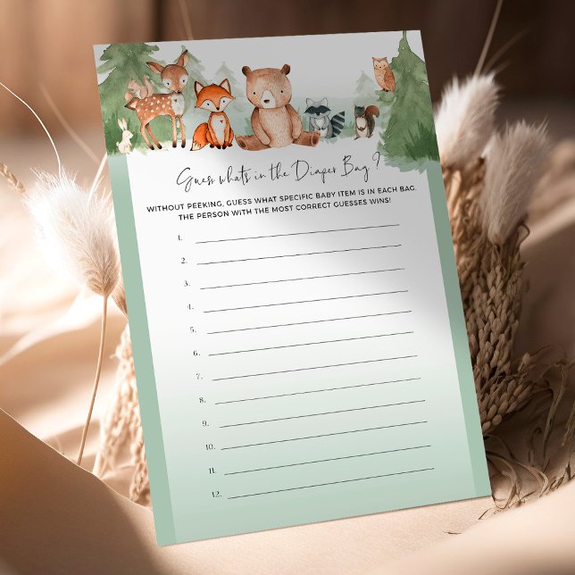 Woodland Baby Shower Game Guess the Bag (Creator Uploaded)