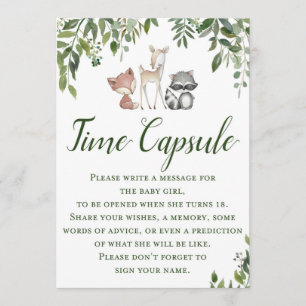 Woodland Baby Shower Game - Time Capsule Invitation