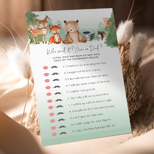 Woodland Baby Shower Game Who Said It?