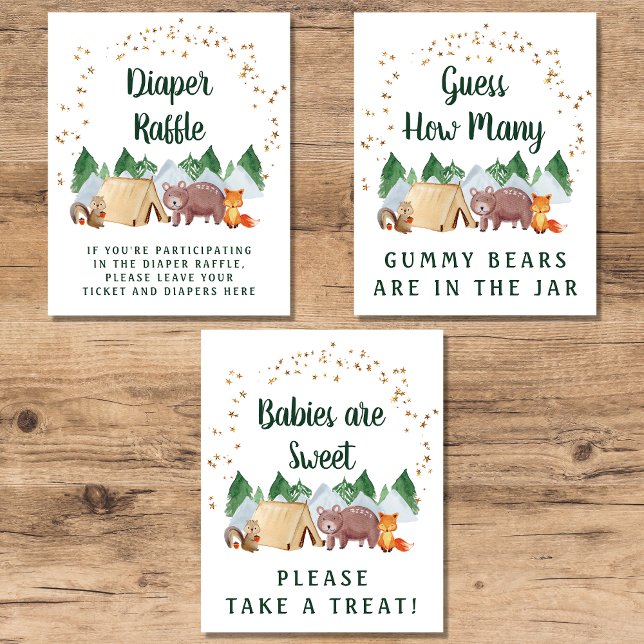 Woodland Baby Shower Games Favours Poster Set (Creator Uploaded)