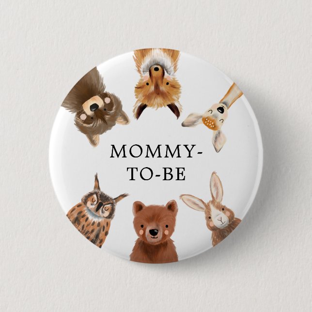 Woodland Baby Shower Gender Neutral 6 Cm Round Badge (Front)