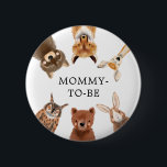 Woodland Baby Shower Gender Neutral 6 Cm Round Badge<br><div class="desc">Cute button to identify all the people at the party featuring illustration of cute woodland animals.</div>