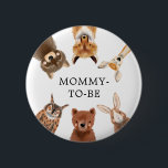 Woodland Baby Shower Gender Neutral 6 Cm Round Badge<br><div class="desc">Cute button to identify all the people at the party featuring illustration of cute woodland animals.</div>