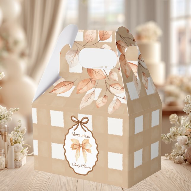 Woodland Baby Shower Gingham Favour Box (Creator Uploaded)