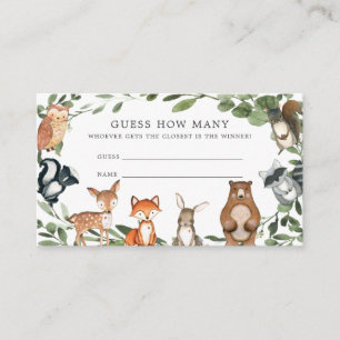 Woodland Baby Shower Guess How Many Card
