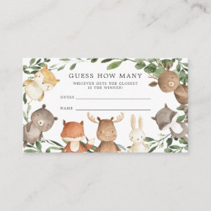 Woodland Baby Shower Guess How Many Enclosure Card
