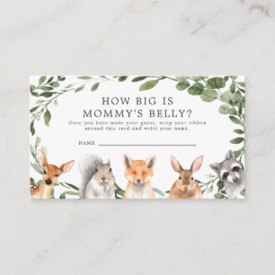 Woodland Baby Shower How Big is Mummy's Belly Card