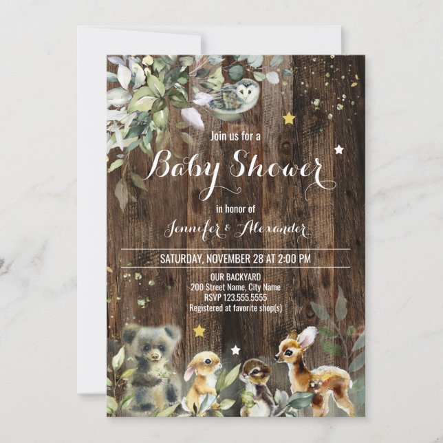 Woodland Baby Shower Invitation (Front)