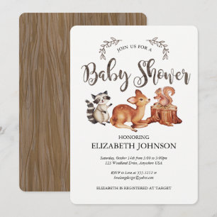 Woodland Baby Shower Invitation