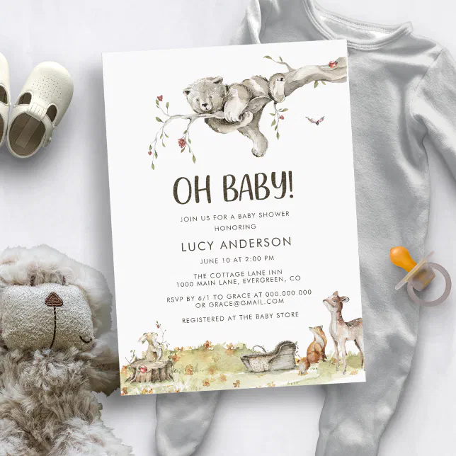 Woodland Baby Shower Invitation | Zazzle