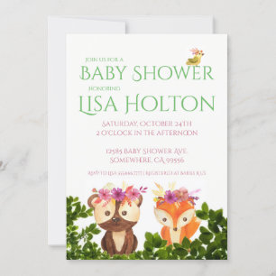Woodland Baby Shower Invitation