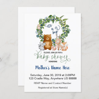 Woodland Baby Shower Invitation