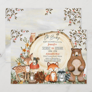 Woodland Baby Shower Invitation Baby Boy Woodland