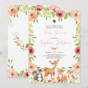 Woodland Baby Shower Invitation Forest Animals