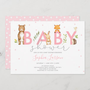 Woodland Baby Shower Invitation Forest Animals