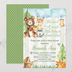 Woodland Baby Shower Invitation Forest Friends