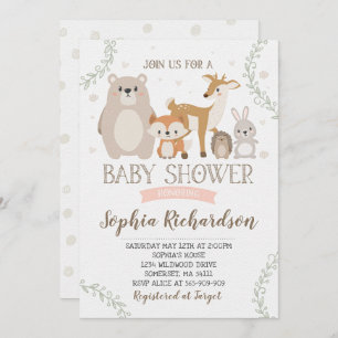 Woodland Baby Shower Invitation Whimsical Shower