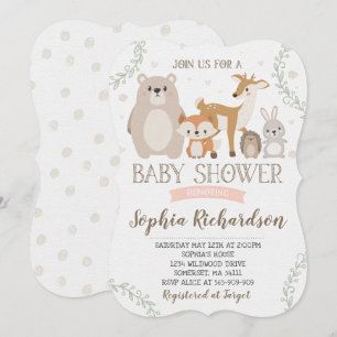 Woodland Baby Shower Invitation Whimsical Shower