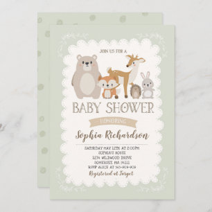 Woodland Baby Shower Invitation Whimsical Shower
